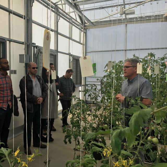 Agriculture students visit greenhouse