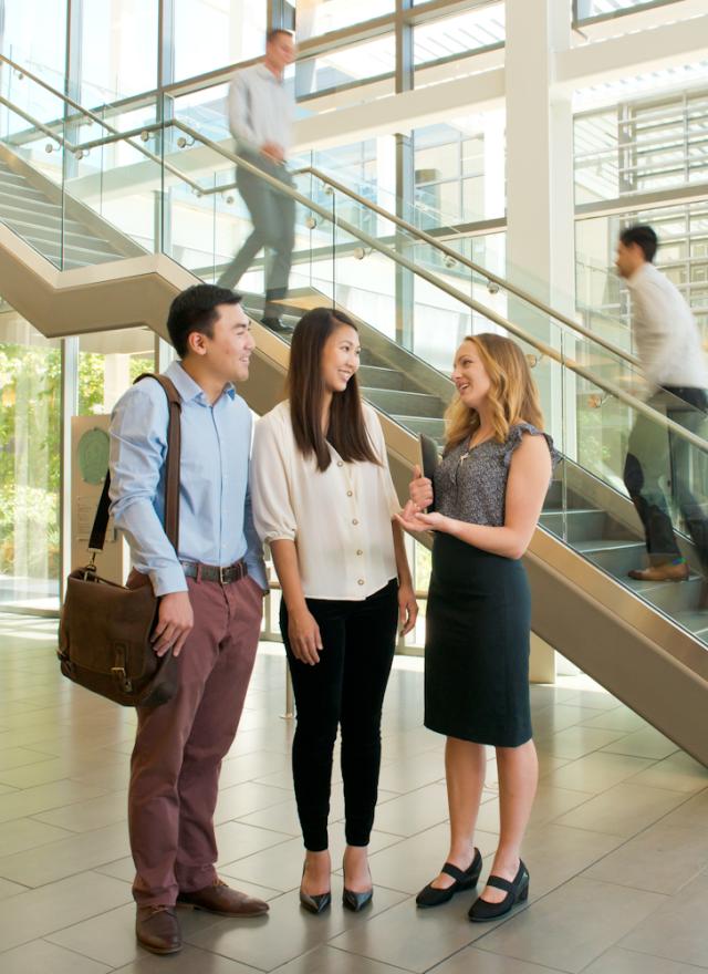 Students in Gallagher Hall Staircase