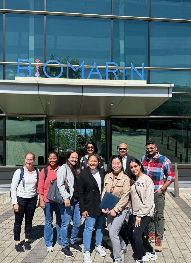 Students in front of BioMarin offices