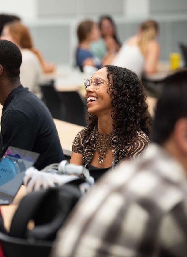 Students talking in a group