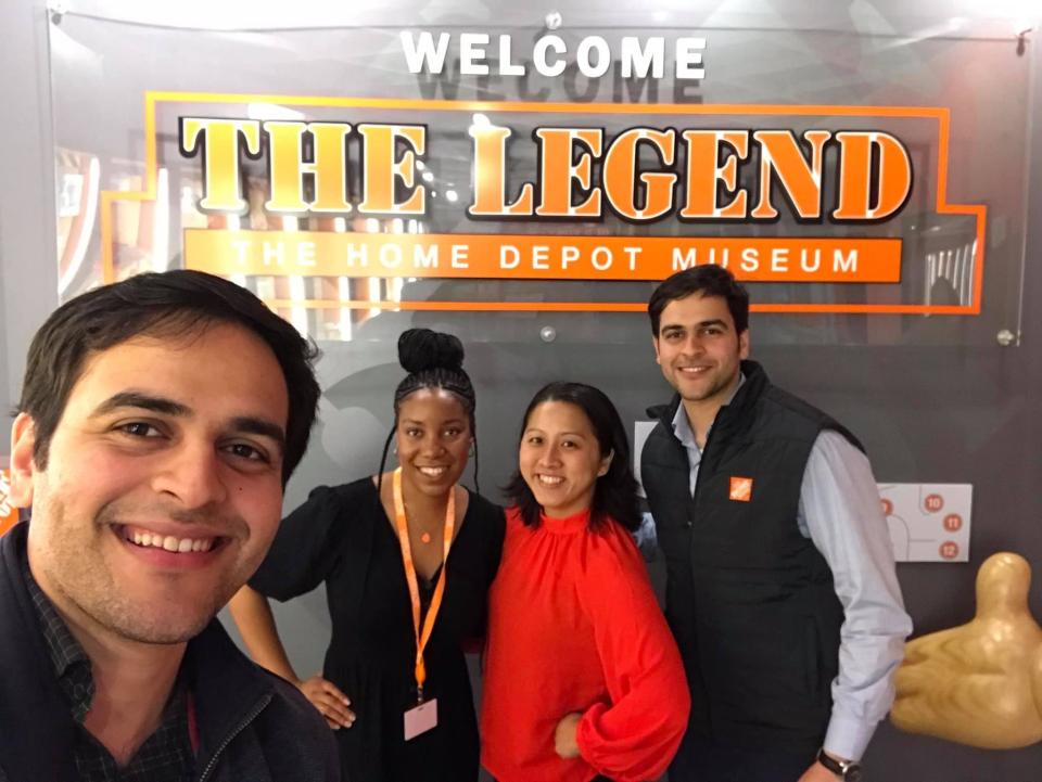 Rohan and Ashish Ranshinge with Camille Harris and Amy Russell at Home Depot HQ in Atlanta