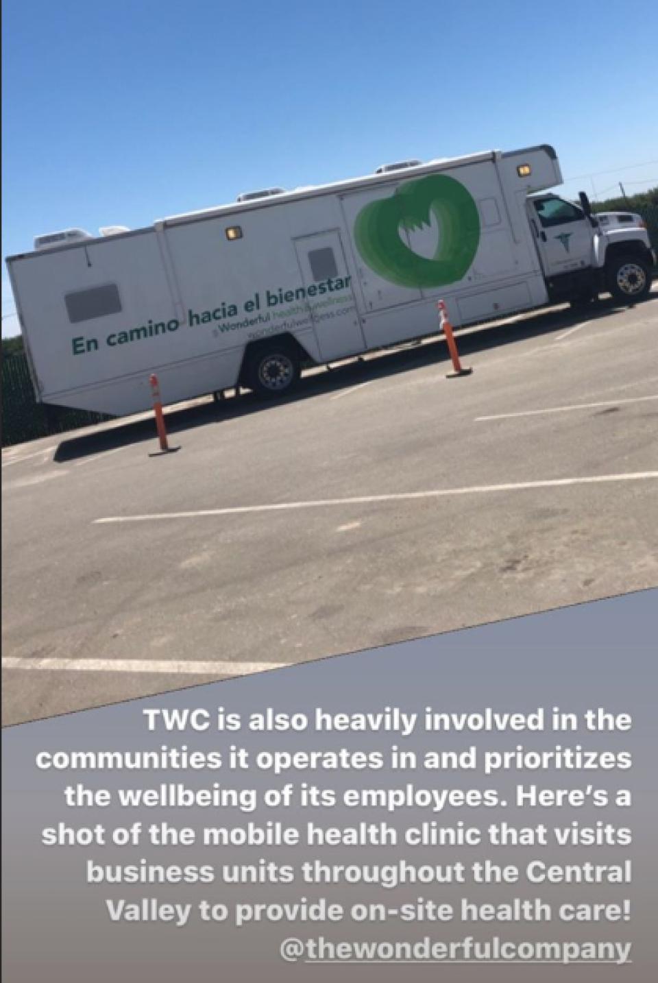 The Wonderful Company's mobile health clinic