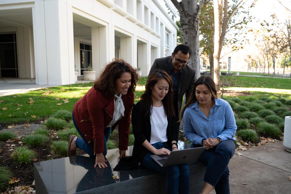 Bay Area Part-Time MBA students in front of Bishop Ranch