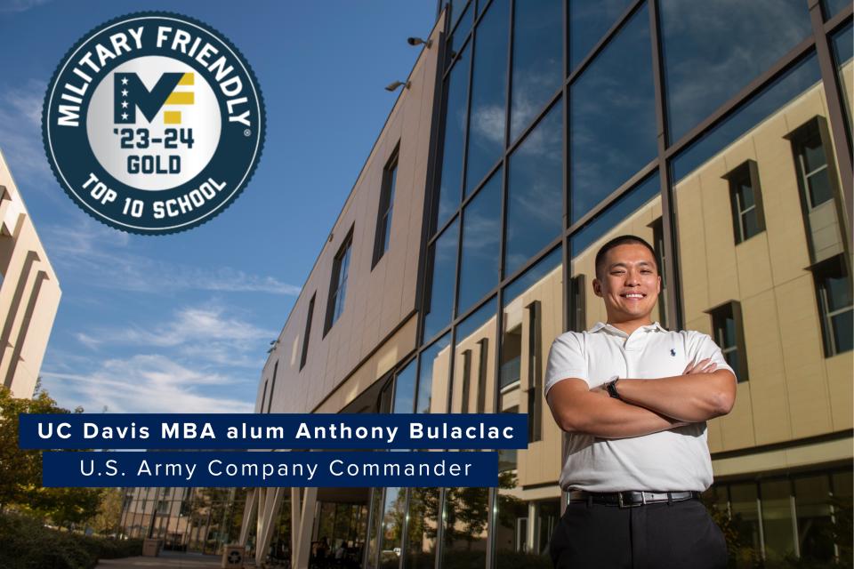 Military Friendly Top-10 Gold Award for UC Davis GSM featuring Anthony Bulaclac